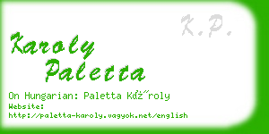 karoly paletta business card